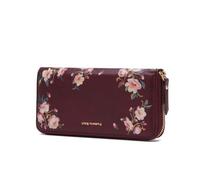 Pomelo Best Portefeuille pour femme - Grand format long - Avec fermeture éclair - Avec blocage RFID et de nombreux compartiments - Bordeaux - Camélia