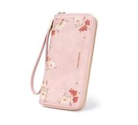 Pomelo Best Portefeuille pour femme - Grand format long - Avec fermeture éclair - Avec blocage RFID et de nombreux compartiments - Rose pâle - Magnolia