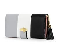 Pomelo Best Portefeuille pour femme, multicolore, rayé, gris/noir, m, Moderne