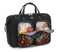 Pomelo Best Sac à langer avec matelas à langer imperméable et 2 crochets pour poussette - Bandoulière réglable - Sac à bandoulière multifonction - Sac de voyage pour les déplacements - Motif rétro