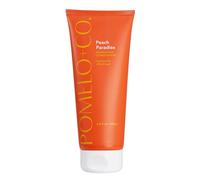 Pomélo+Co. Après-shampoing hydratant à la pêche avec acide lactique AHA pour cheveux souples et soyeux / soin des cheveux pour cheveux secs / Peach Paradise 200 ml