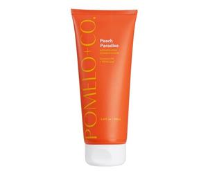 Pomélo+Co. Après-shampoing hydratant à la pêche avec acide lactique AHA pour cheveux souples et soyeux / soin des cheveux pour cheveux secs / Peach Paradise 200 ml