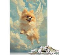 Pomeranian Angel Pet Memorial Tribute Angel Dog Puzzle 1000 Pièces Educa Jouet en Bois Divertissement Créatif De l'art De La Décoration Jeu Éducatif Challenge Toy Adultes Et Enfants À Partir De 14