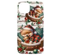 Pomeranian Christmas Accessories for Pom Mom Cute Xmas Coque pour iPhone 15 Plus