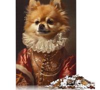 Pomeranian Dog Cute Pet Puzzle 1000 Pièces Educa Jouet en Bois Cadeau Unique De l'art De La Décoration Jeu Éducatif Challenge Toy Adultes & Enfants des 14 Ans 1000pcs (38x26cm)