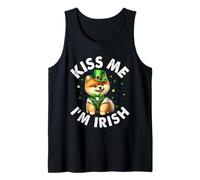 Pomeranian Dog Lovers Kiss Me I'm Irish Tee St Patrick Day Débardeur