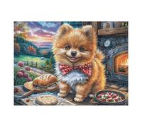 Pomeranian en Train de Cuisiner pour Noël Puzzles 500 Pièces pour Adultes Educa Challenge Relaxant Activité De Famille Divertissement Créatif Décoration Moderne 500 PCS