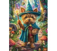 Pomeranian Magicien 1000 Pièces Puzzle Famille en Carton Rigide Animaux et Plantes fantastiques Difficulté Moyenne Activité Familiale Anti-Stress Loisir Créatif Idée Cadeau Anniversaire Premium 1000
