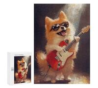 Pomeranian Playing Guitar-2 Puzzle 1000 Pièces Educa Jouet en Bois Cadeau Unique Décoration Intérieure Jeu Éducatif Challenge Toy Adultes Et Enfants À Partir De 14 Ans 300 PCS