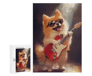 Pomeranian Playing Guitar-2 Puzzle 1000 Pièces Educa Jouet en Bois Cadeau Unique Décoration Intérieure Jeu Éducatif Challenge Toy Adultes Et Enfants À Partir De 14 Ans 300 PCS
