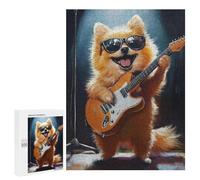 Pomeranian Playing Guitar-3 Puzzle 1000 Pièces Educa Jouet en Bois Cadeau Unique Décoration Intérieure Jeu Éducatif Challenge Toy Adultes Et Enfants À Partir De 14 Ans 500 PCS