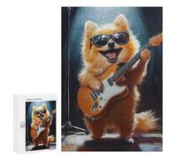 Pomeranian Playing Guitar-3 Puzzle 1000 Pièces Educa Jouet en Bois Cadeau Unique Décoration Intérieure Jeu Éducatif Challenge Toy Adultes Et Enfants À Partir De 14 Ans 300 PCS