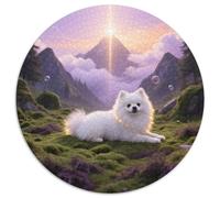 Pomeranian, Puzzle Immersif Circulaire Avecchien de Compagnie, 1000 Pièces pour Adultes en Quête De Concentration 1000pcs (67.5x67.5cm)