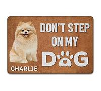 Poméranie Drôle, Ne Marchez Pas sur Mon Chien Paillasson De Bienvenue Doux Tapis De Porte Antidérapant Tapis De Bain pour Bain Terrasse Salon 40X60Cm