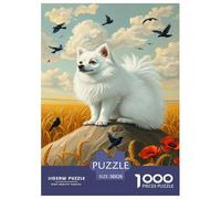 Poméranie Puzzle 1000 Pièces Jouet Cadeau Unique Décoration Intérieure Animaux de Compagnie Chien Jeu Éducatif Challenge Toy Adultes & Enfants des 14 Ans 38x26cm/1000pcs