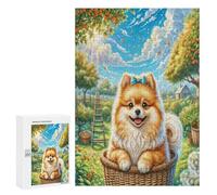 Poméranie Puzzle 300 Pièces Challenge 3D Unique Pet Mignon Animals Jeu D'Intelligence pour Adultes Et Enfants Relaxation Artistique Cadeau De Famille Décoration 300 PCS