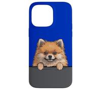Poméranien Drôle Peeking Pocket Amoureux des Chiens Coque pour iPhone 14 Pro Max