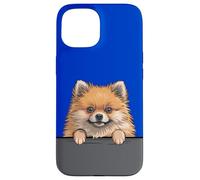 Poméranien Drôle Peeking Pocket Amoureux des Chiens Coque pour iPhone 15