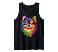 Poméranien Popart Arc-en-ciel Pom Spitz Coloré Chien Débardeur