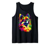 Poméranien Popart Arc-en-ciel Pom Spitz Coloré Chien Débardeur