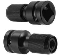 Pomlink Lot de 2 adaptateurs de douille 1/2" carré à 1/4" hexagonal, convertisseur de mandrin à libération rapide pour clé à cliquet à impact et douille de porte-embout de tournevis