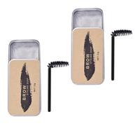 Pommade Coiffante pour Sourcils Wild, 2 Ensembles, Acier Inoxydable | Savonnette Coiffant pour Sourcils, Fixateur Léger pour Former la Ligne des Sourcils, avec Boîte de Rangement