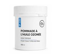 Pommade IP400 à l’huile d’olive biologique ozonée pour peau sèche craquelée sensible et sujette aux rougeurs soin cosmétique intensif des zones localisées texture riche pour usage quotidien 100 m