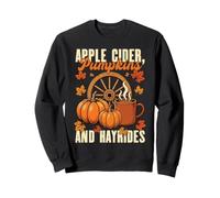Pomme Cidre Citrouille Hayrides Pomme Cueillette Amour Automne Sweatshirt