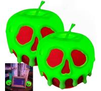 Pomme d'Amour Empoisonnée, 3D en forme de effrayante pour Halloween, Lampe Crâne Miniature d'Horreur, Idéale pour une Fête ou la Décoration d'Intérieur (2 * 10cm)
