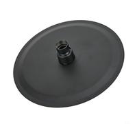 Pomme de douche à effet pluie - 20,3 cm - Noire - Tête de douche ronde - Buse de chasse d'eau murale - Valve en laiton