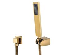 Pomme de douche à main en laiton avec tuyau en acier inoxydable de 150 cm, design carré pour une expérience de salle de bain luxueuse, installation facile et débit d'eau réglable