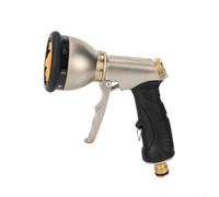 Pomme de douche à main en métal en alliage de zinc avec poignée caoutchoutée pour lavage de voiture, irrigation des plantes et nettoyage domestique, noir et doré