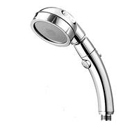 Pomme de douche Accessoires de pommeau de douche haute pression Trois modes d'injection d'air Pomme de douche réglable Argent