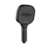 Pomme de douche avec 3 modes de pulvérisation 13 cm Grand panneau haute pression livraison économie d'eau buse en silicone (noir)