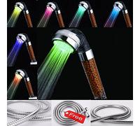 Pomme de douche avec tuyau Amison - 7 Changement de couleur LED, pression haute, économie d’eau, contrôle température, adoucisseur d’eau Pomme de douche