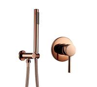 Pomme de douche du robinet de douche, pomme de douche à main en or rose et ensemble de tuyaux, support de support avec kit de soupape de douche