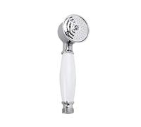 Pomme de douche en céramique chromée et blanche style téléphone construction en laiton massif poignée 17 cm connecteur G1/2"