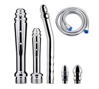 Pomme de douche en métal avec système de buse lavante - tuyau 150 cm pour kit nettoyage côlon (3 styles)