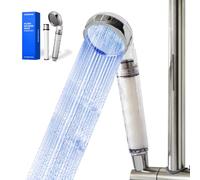 Pomme de douche filtrante à installation facile, haute pression, économie d'eau, 99% antibactérienne pour les peaux atopiques sensibles [BodyLUV] PURESOME Pomme de douche massage, eau propre