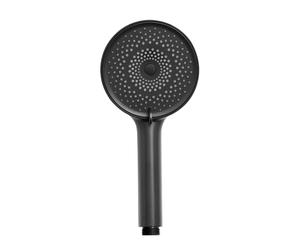 Pomme de douche Mod. Softwater triple fonction noir mat ABS Ø 12 cm anti-calcaire économe en eau raccord universel ½ adapté chauffe-eau