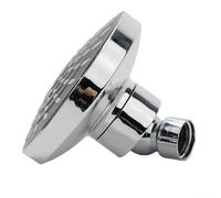 Pomme de douche murale réglable pour salle de bain avec buse autonettoyante haute pression jet d'eau finition chromée ronde 9,5 cm de large