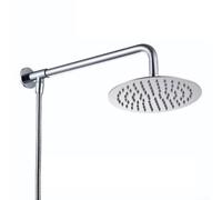 Pomme de douche murale ultra fine de 150 mm avec tige réglable de 400 mm, tuyau en acier inoxydable chromé poli, joint pivotant, buses de nettoyage pour salle de bain
