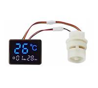 Pomme de douche numérique avec affichage de la température à eau - Écran de 5,81 cm - Sans pile nécessaire - Pour salle de bain moderne - Noir