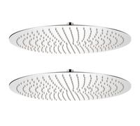 Pomme de douche plongeante 2 pcs Acier inoxydable Ø 50 cm