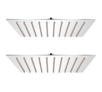 Pomme de douche plongeante 2 pcs Acier inoxydable 20x20 cm