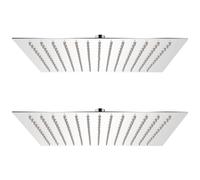 Pomme de douche plongeante 2 pcs Acier inoxydable 25x25 cm
