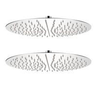 Pomme de douche plongeante 2 pcs Acier inoxydable Ø 40 cm