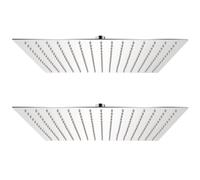 Pomme de douche plongeante 2 pcs Acier inoxydable 40x40 cm