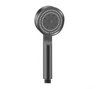 Pomme de douche réglable à 5 modes haute pression d'économie d'eau ronde ABS noir chromé installation facile pour salle de bain enfants animaux domestiques option tuyau 1,5 m (pommeau de douche)