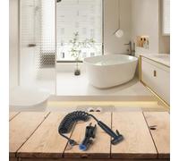 Pomme de douche, siège de toilette noir pour compagnon, kit sans perçage, avec ruban adhésif, pulvérisateur de bidet pour toilettes, salle de bain, installation de nettoyage hygiénique